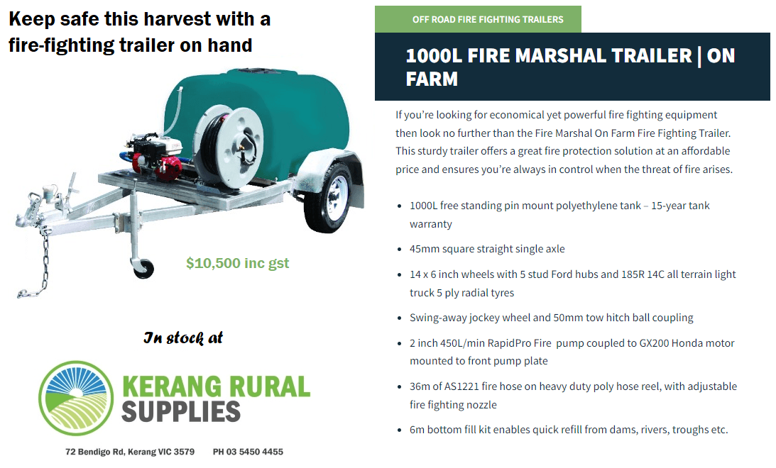 1000Lt Fire Fighting Trailer now in stock! 1000Lt Fire Fighting Trailer now in stock!